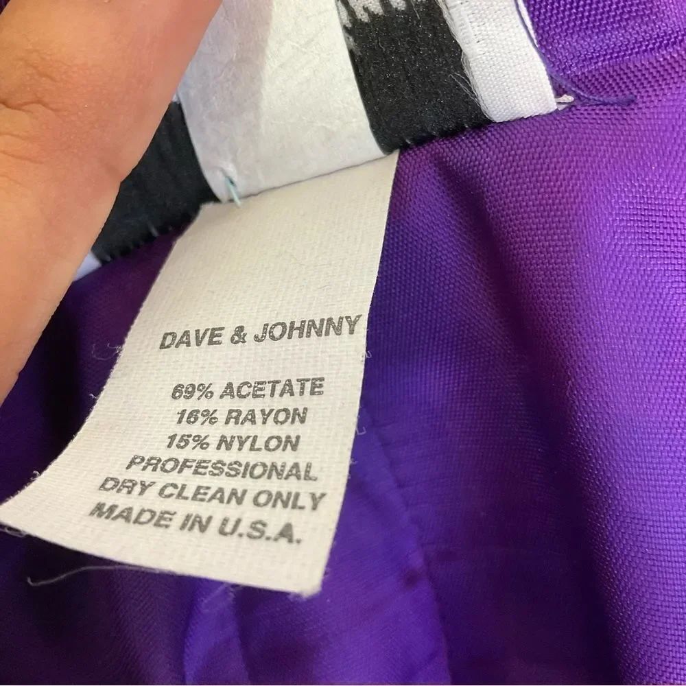 Dave & Johnny Vintage Purple Velvet & Tulle Formal Ball Gown Prom Dress S - Picture 8 of 13
